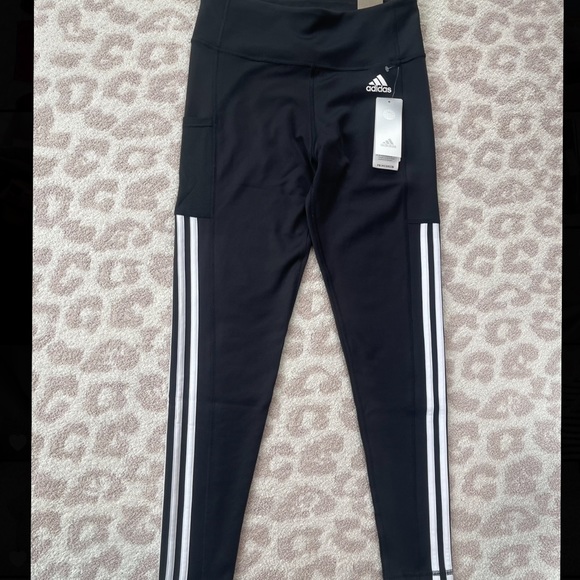 Adidas Primegreen Aeroready 7/8 Length High Rise Leggings with Side Stripe - Picture 2 of 9